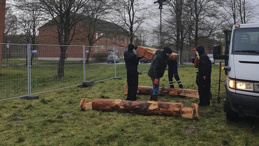 Das Holz wird geliefert